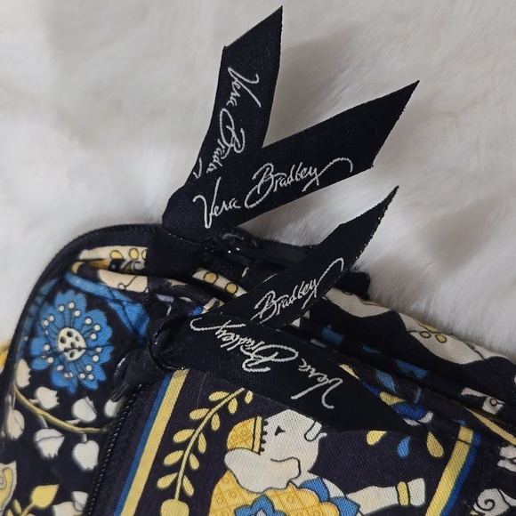 Vera Bradley crossbody bag with multiple pockets. Black, blue, white, yellow - Picture 3 of 9